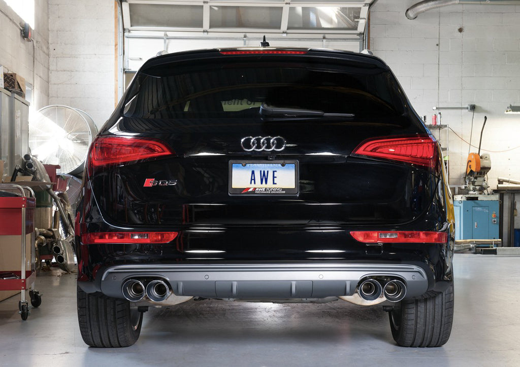 AWE Touring Edition Exhaust for 8R SQ5 - Quad Outlet, Chrome Silver Tips
