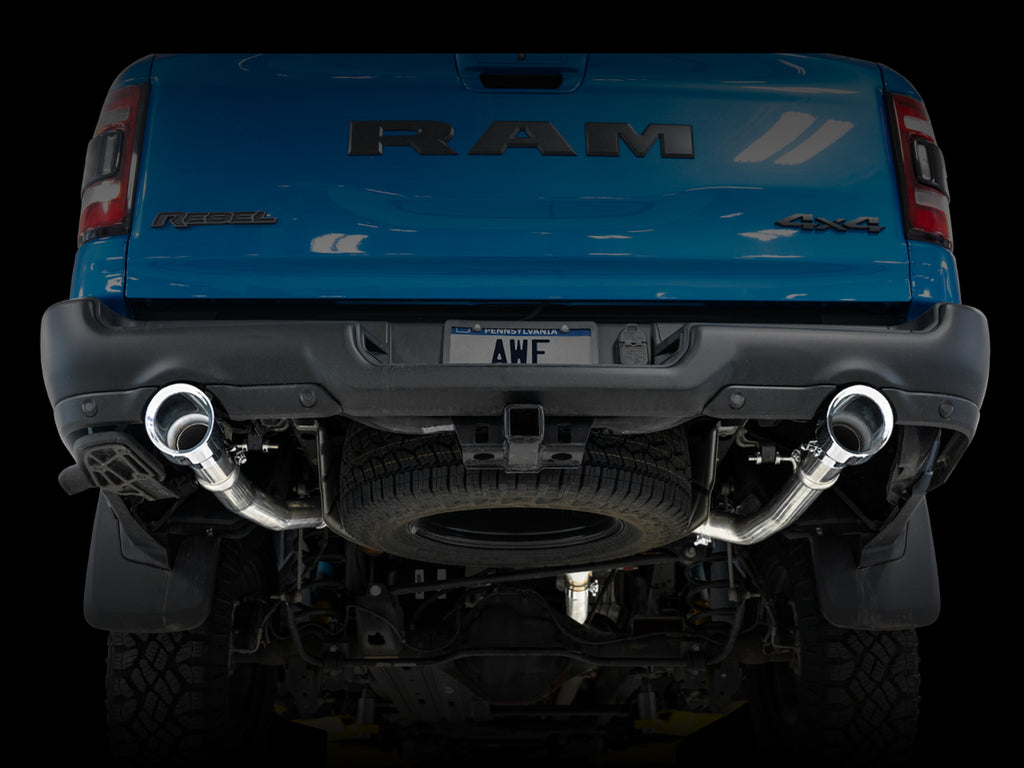 AWE 0FG Dual Rear Exit Catback for 5th Gen RAM 1500 5.7L (with bumper cutouts) - Chrome Silver Tips