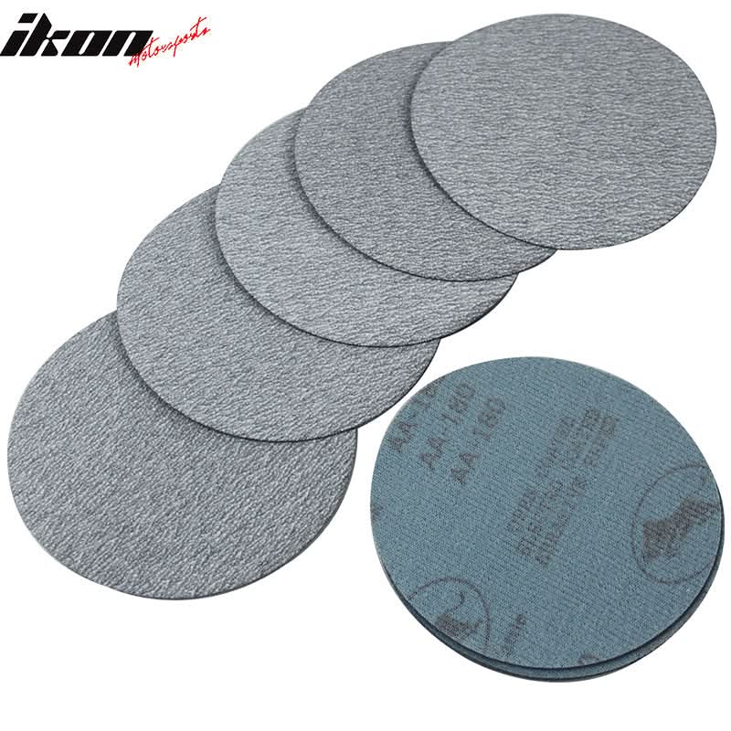 50PC 5in 127mm 180 Grit Auto Sanding Disc Sandpaper Sheets Sand Paper