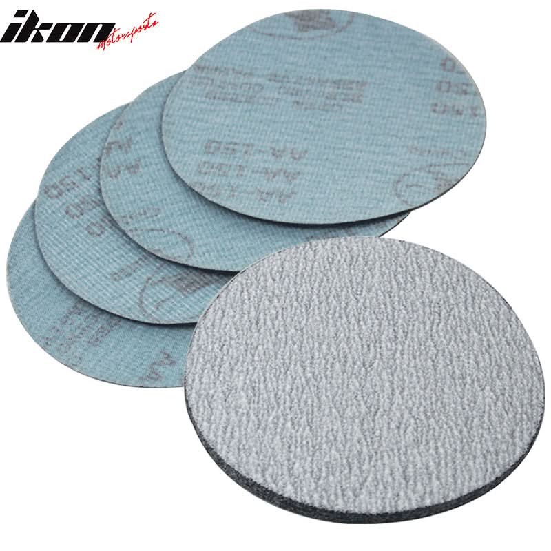 100PC 5in 127mm 150 Grit Auto Sanding Disc Sandpaper Sheets Sand Paper