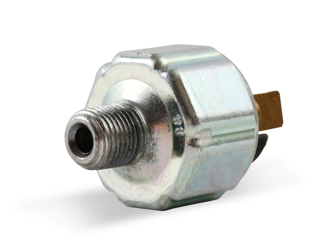 Brake light switch - Pressure activated w/ 1/8" NPT port - (2) 1/4" blade style electrical terminals.