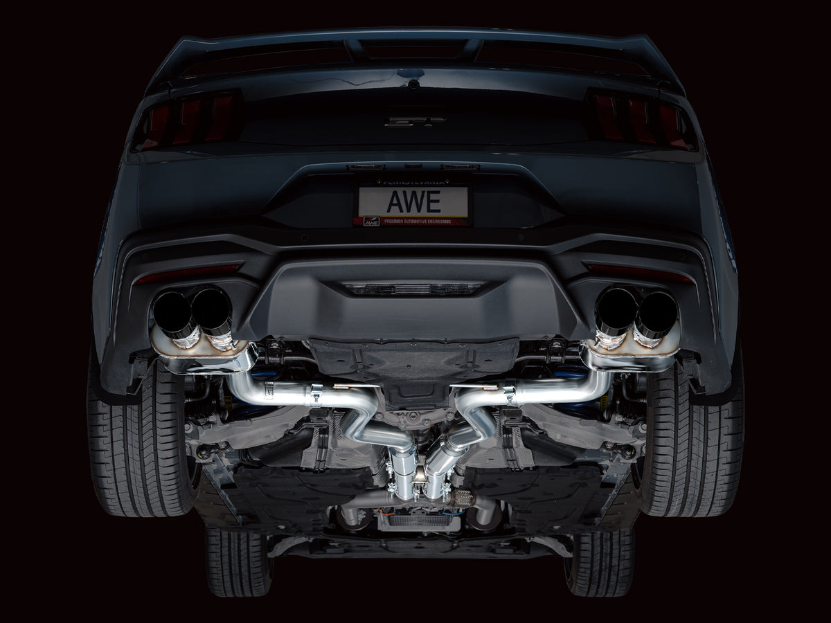 AWE SwitchPath™ Exhaust for S650 Ford Mustang GT Fastback - Quad Diamond Black Tips