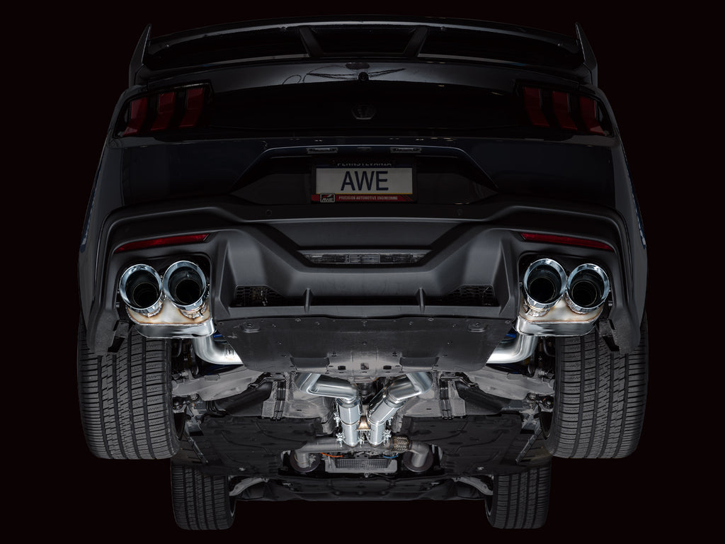 AWE SwitchPath™ Exhaust for S650 Ford Mustang Dark Horse - Quad Chrome Silver Tips
