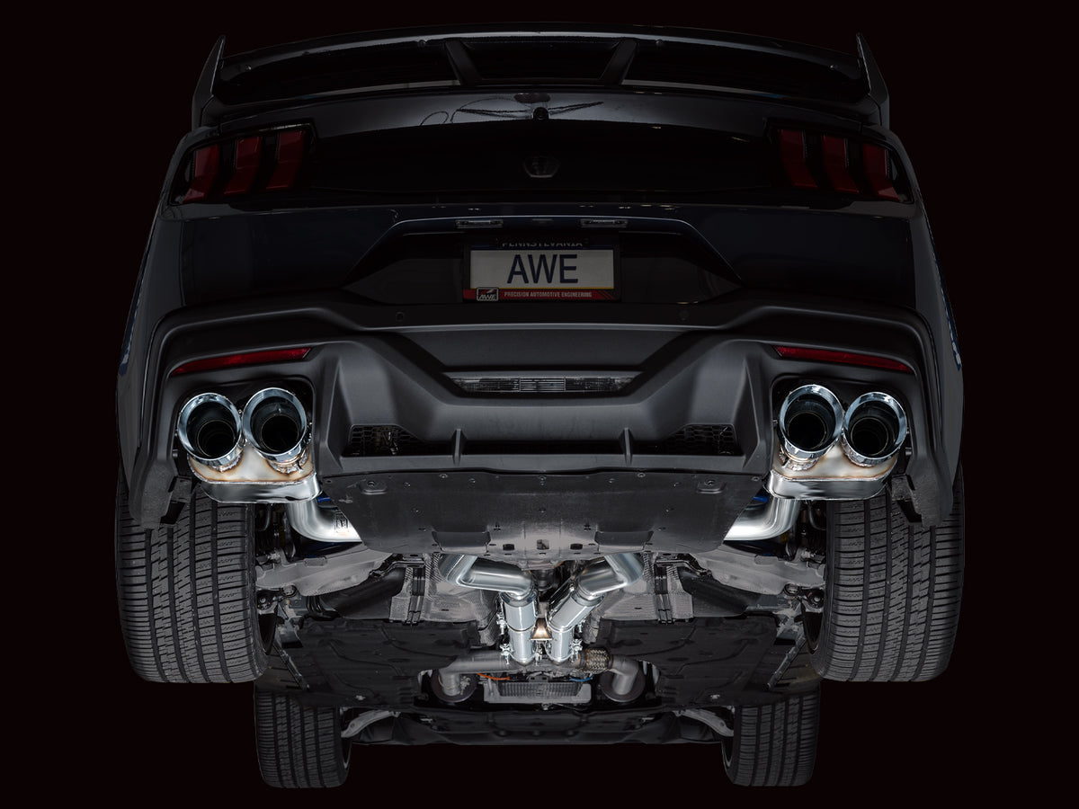 AWE SwitchPath™ Exhaust for S650 Ford Mustang Dark Horse - Quad Chrome Silver Tips