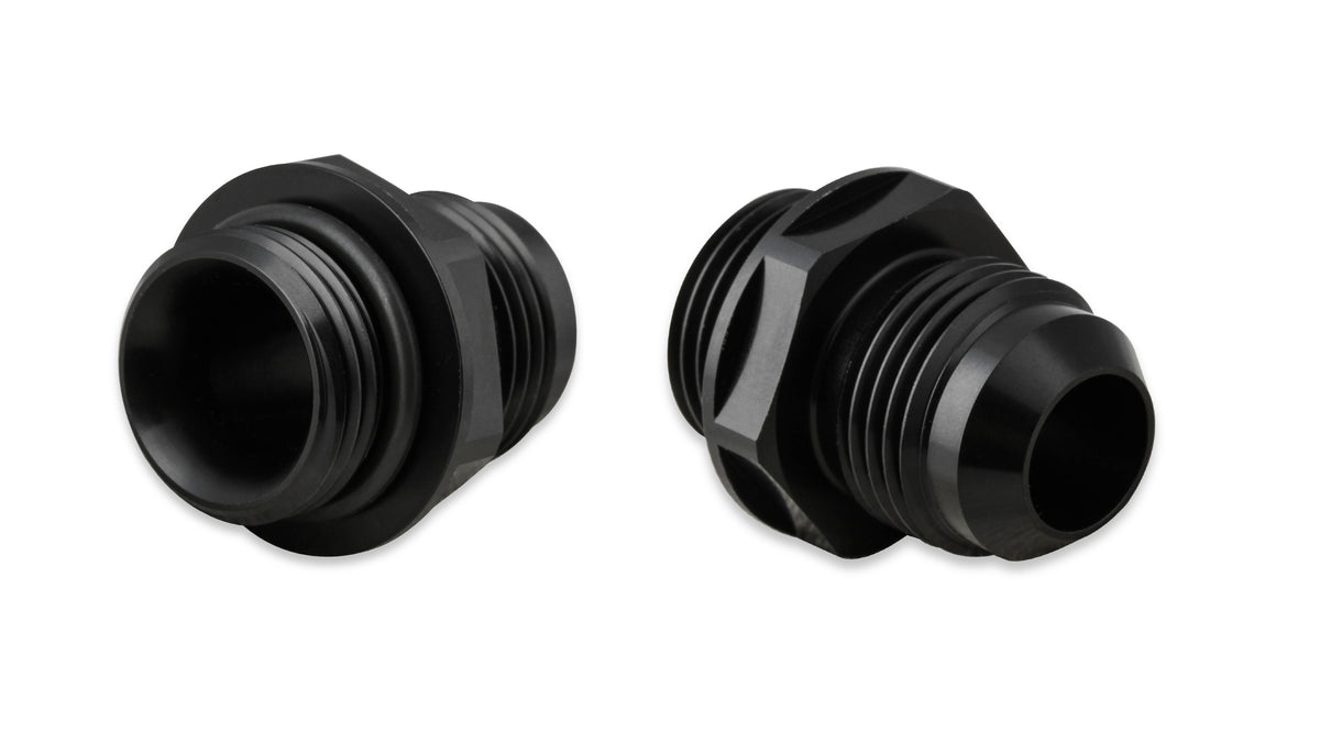 Oil Cooler Adapters -10 AN Male to -10 O-Ring Port - 2 Pieces - fits Earls UltraPro and Temp-A-Cure  Oil Coolers - Black