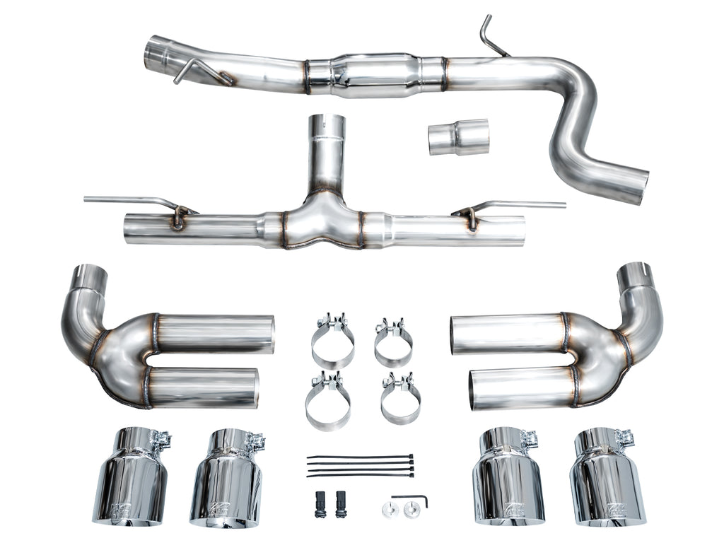 AWE Track Edition Exhaust for Audi 8Y S3 - 4.5" Chrome Silver Tips