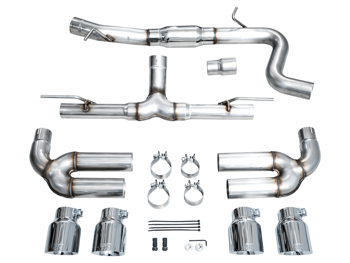 AWE Track Edition Exhaust for Audi 8Y S3 - 4.5" Chrome Silver Tips