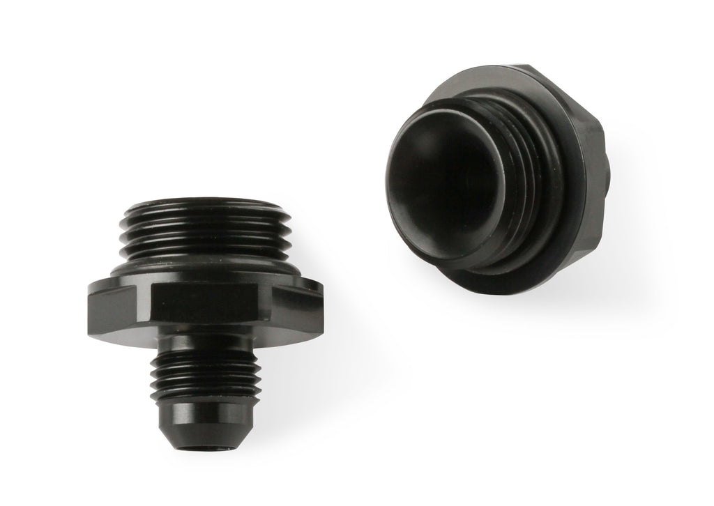 Oil Cooler Adapters -6 AN Male to -10 O-Ring Port - 2 Pieces - fits Earls UltraPro and Temp-A-Cure  Oil Coolers - Black