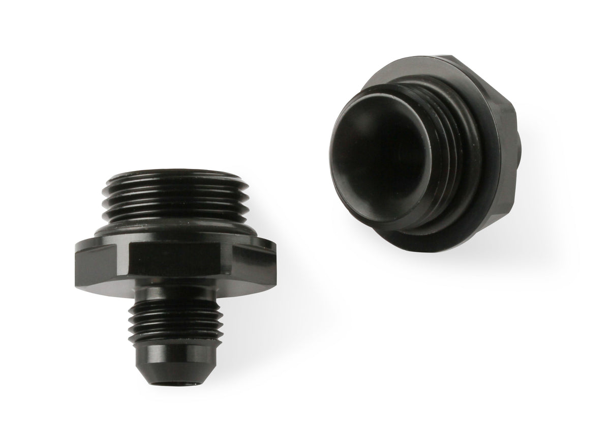 Oil Cooler Adapters -6 AN Male to -10 O-Ring Port - 2 Pieces - fits Earls UltraPro and Temp-A-Cure  Oil Coolers - Black