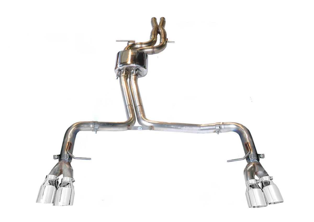 AWE Track Edition Exhaust for Audi B8 S4 3.0T - 4" Chrome Silver Tips
