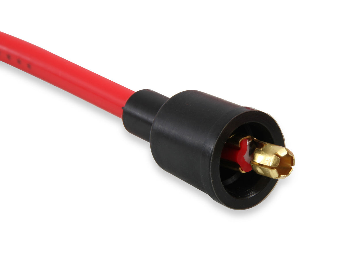 Spark Plug Wire Set- 8mm- Super Stock Universal-Graphite Core- 90 Deg Boots- Red - 4041R universal fit super stock 8mm spark plug wires feature a spiral core and red silicone jacket.
