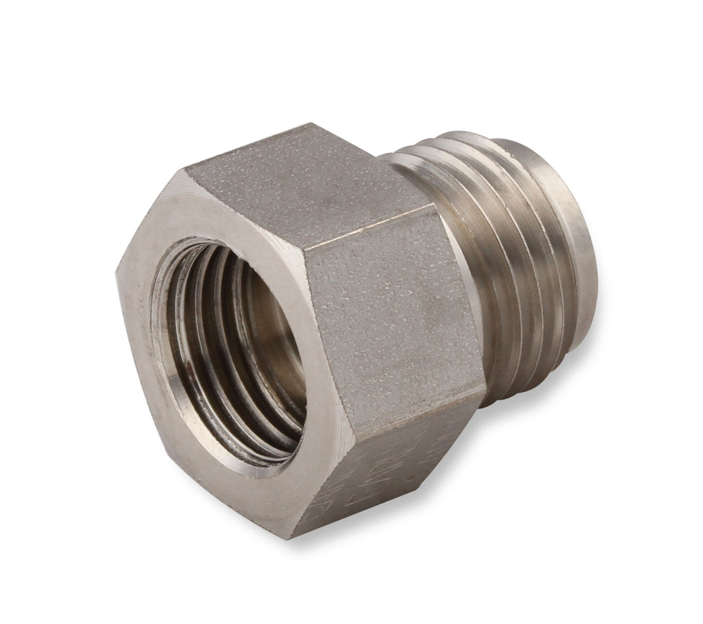 Hardline Reducer - Stainless Steel - 9/16"-18 Inverted Flare Male to 1/2"-20 Inverted Flare Female for 3/16" Tubing.