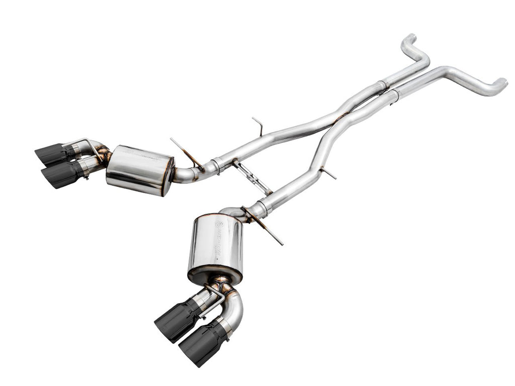 AWE Touring Edition Catback Exhaust for Gen6 Camaro SS/ZL1/LT1, Quad Outlet - Non-Resonated - 4.5" Diamond Black Tips