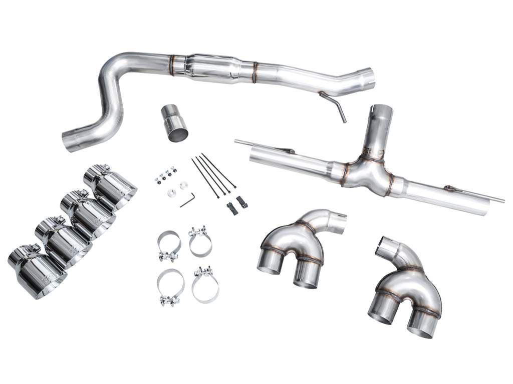 AWE Track Edition Exhaust for Volkswagen MK8 Golf R - Chrome Silver Tips