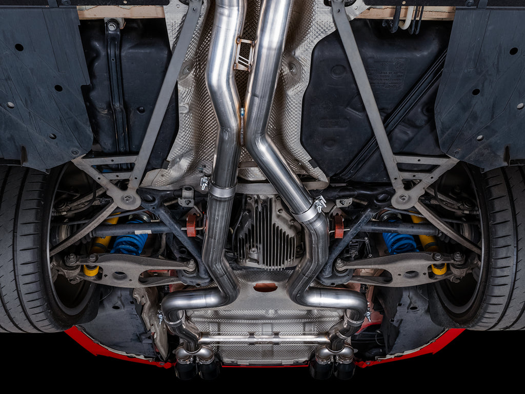 AWE Track Edition Catback Exhaust for BMW F8X M3/M4 - 4" Diamond Black Tips