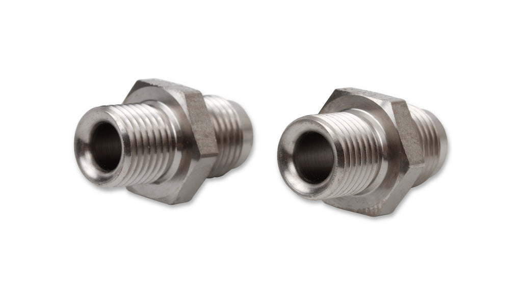 Earls Transmission Adapters, Package of 2 pieces w/ Crush Washers, Fits Most GM TH350, TH400, 700R4, 200R4, 4L60E, and Ford AODE Transmissions, Nickel Plated Steel