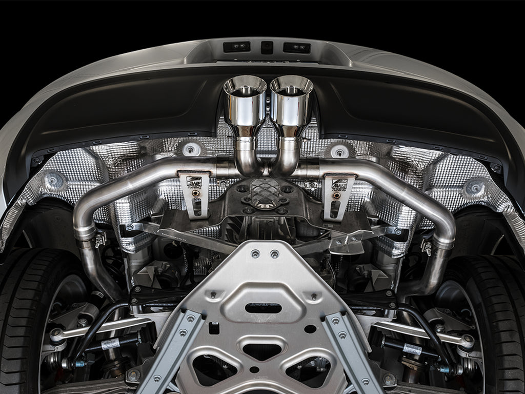 AWE Track Edition Exhaust for Porsche 718 Boxster / Cayman - Chrome Silver Tips
