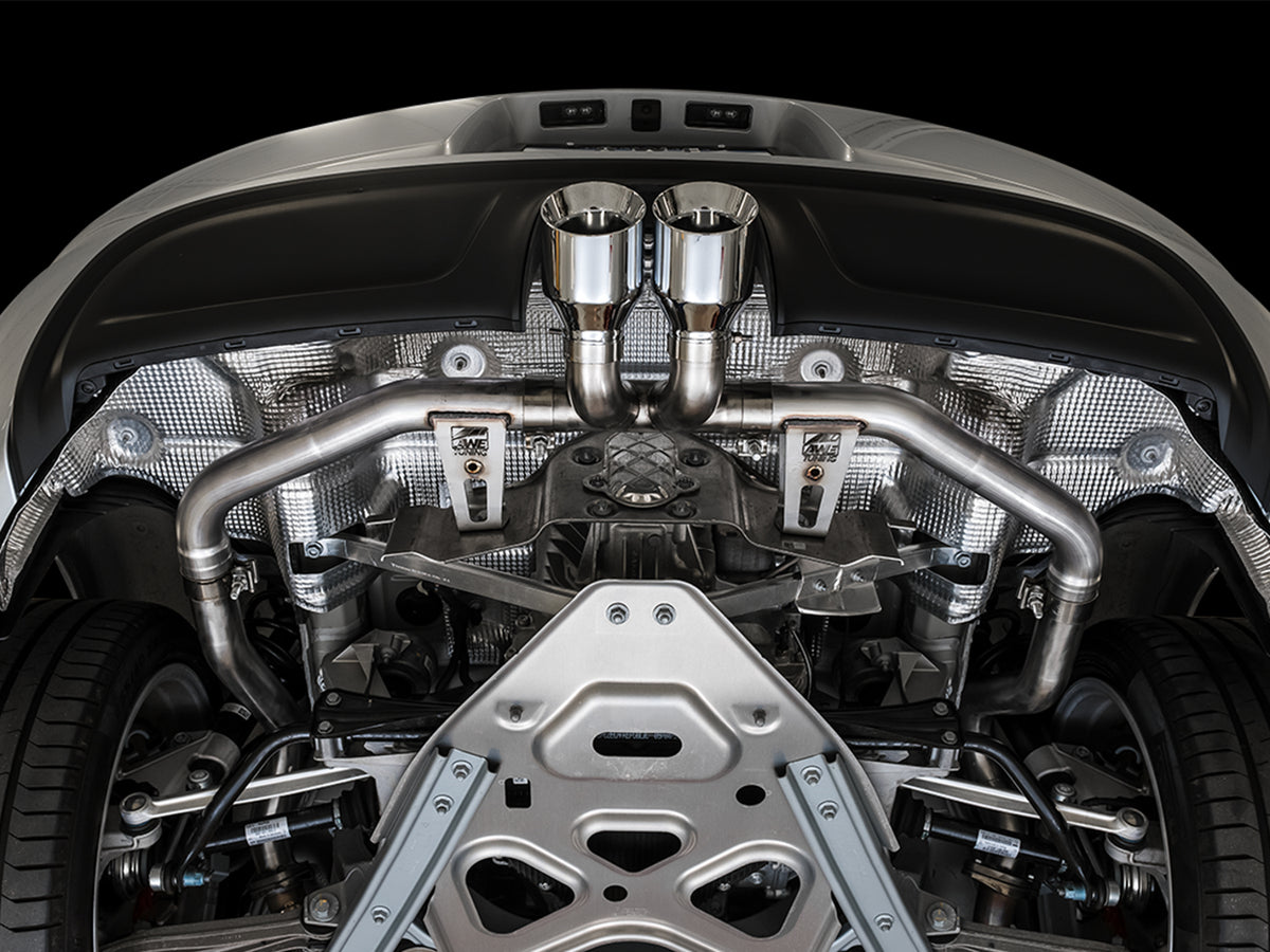 AWE Track Edition Exhaust for Porsche 718 Boxster / Cayman - Chrome Silver Tips
