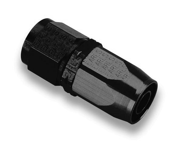 Earls Straight Auto-Fit Hose End AN -4 - Black