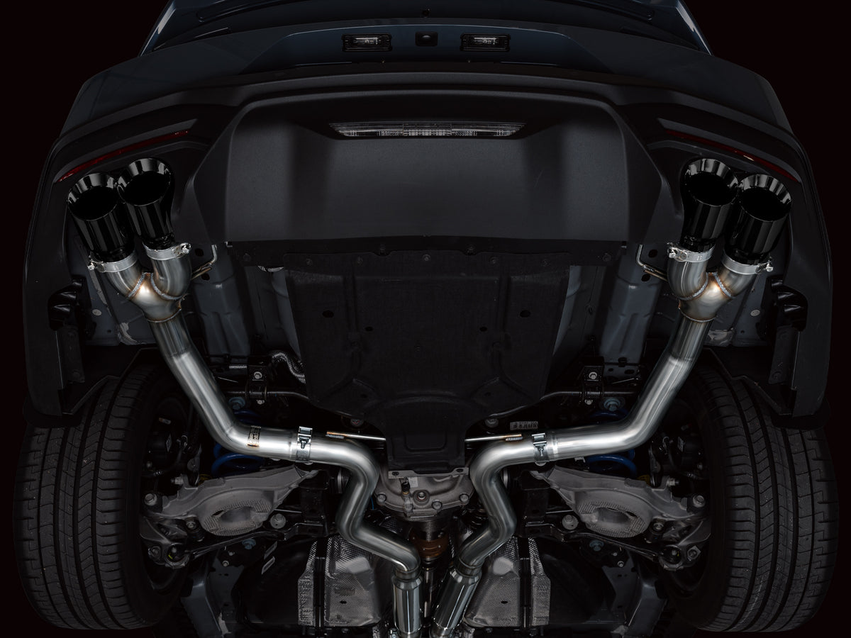 AWE Track Edition Exhaust for S650 Ford Mustang GT Fastback - Quad Diamond Black Tips