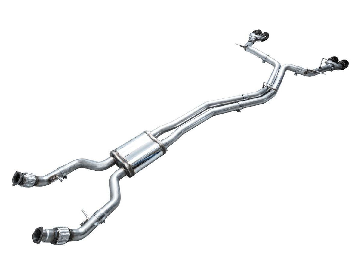 AWE Track Edition Exhaust for Audi C8 S6/S7 - 4.5" Diamond Black Tips