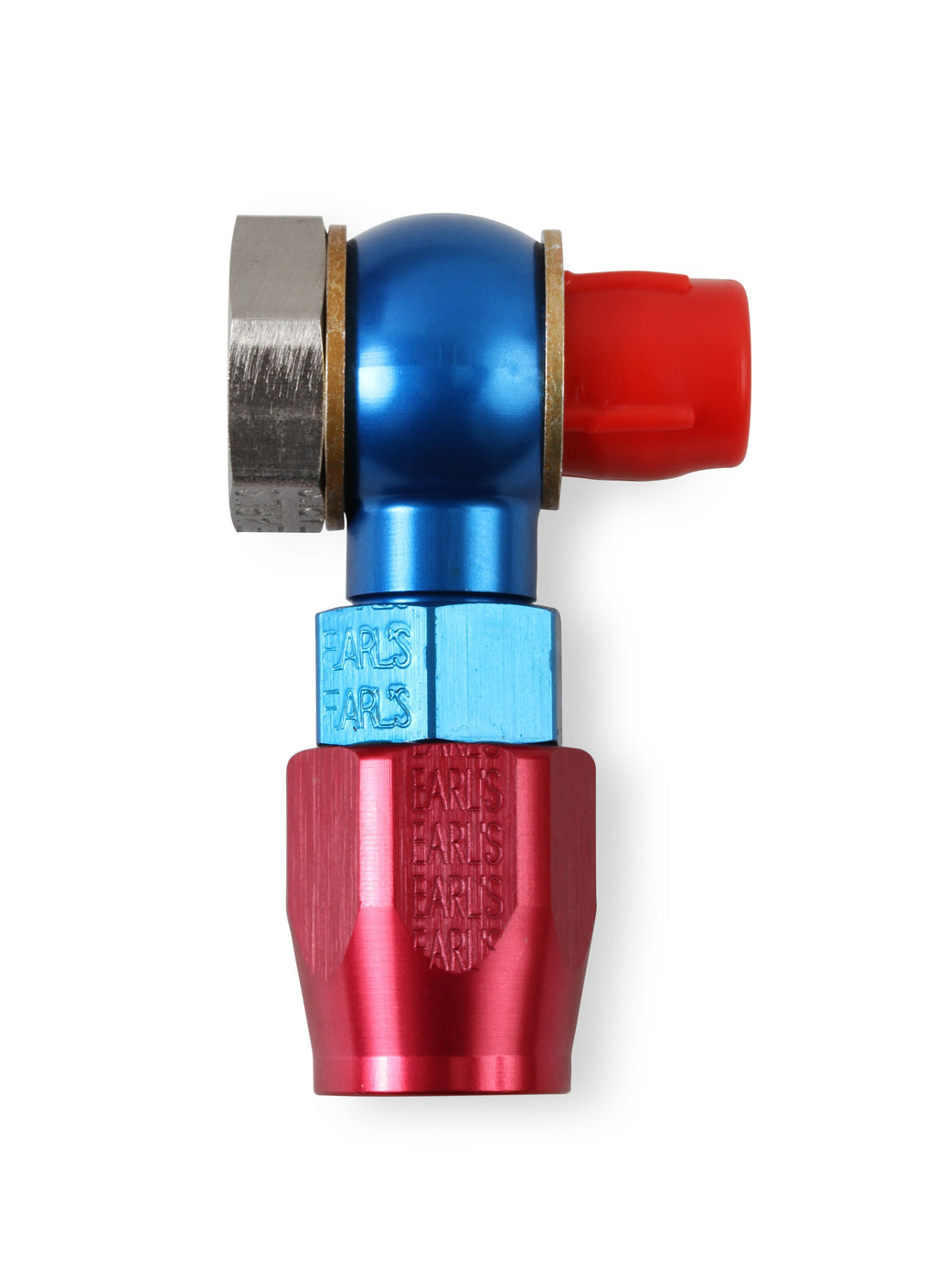 Earls 9/16"-24 Bango Swivel-Seal® Hose End AN -6 Red/Blue