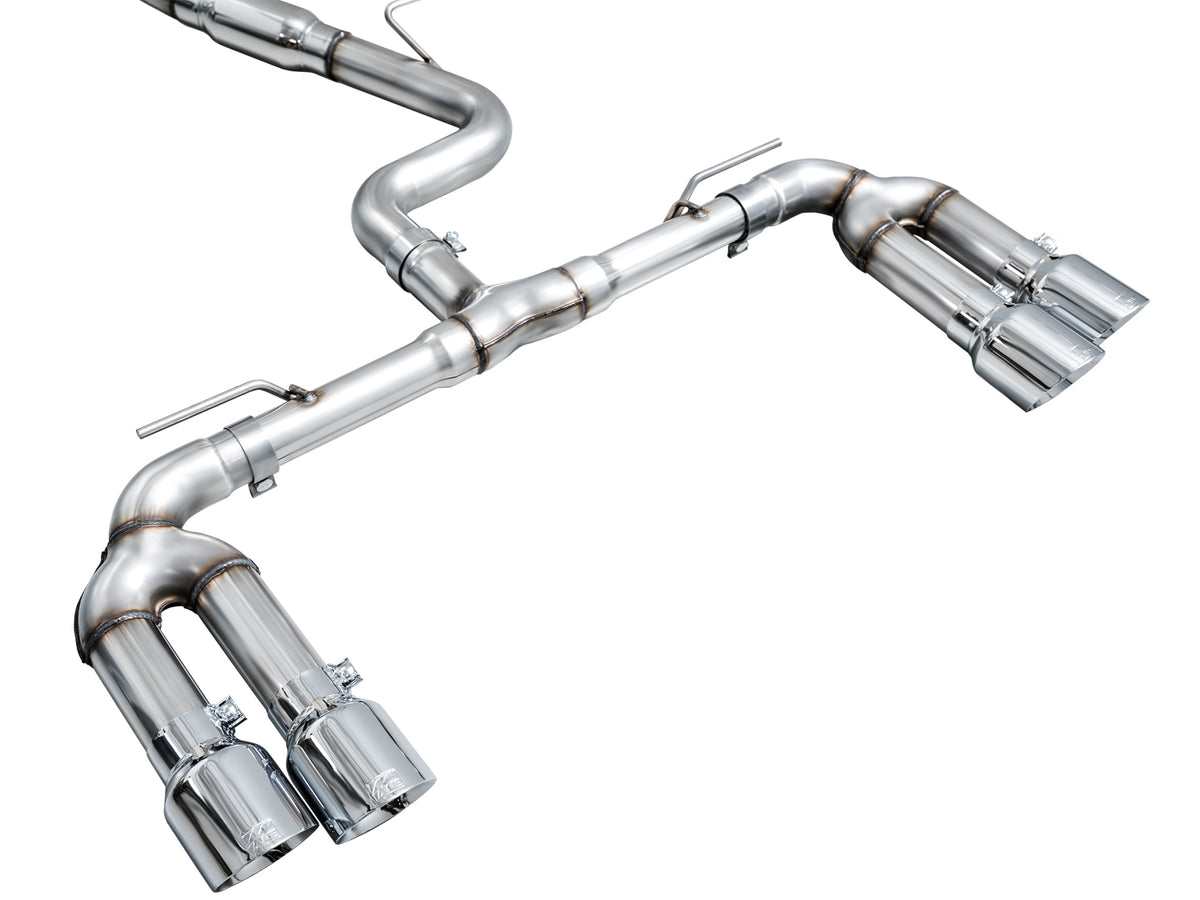 AWE Track Edition Exhaust for Audi 8Y S3 - 4.5" Chrome Silver Tips