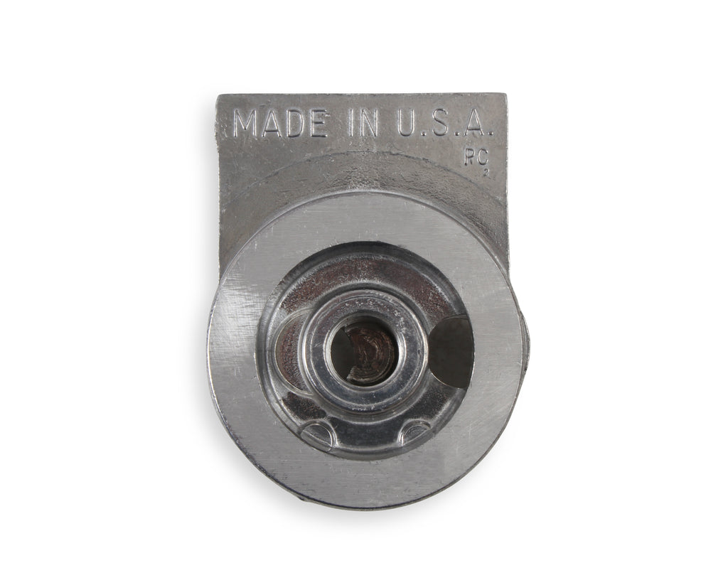 Cast Remote Oil Filter Mount Kit with 1/2" NPT facing upward - Female 3/4"- 16 Thread for Single Filter Mount.