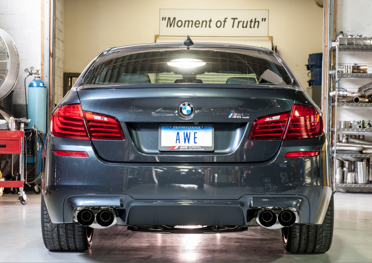 AWE Touring Edition Axleback Exhaust for BMW F10 M5 - 4" Diamond Black Tips