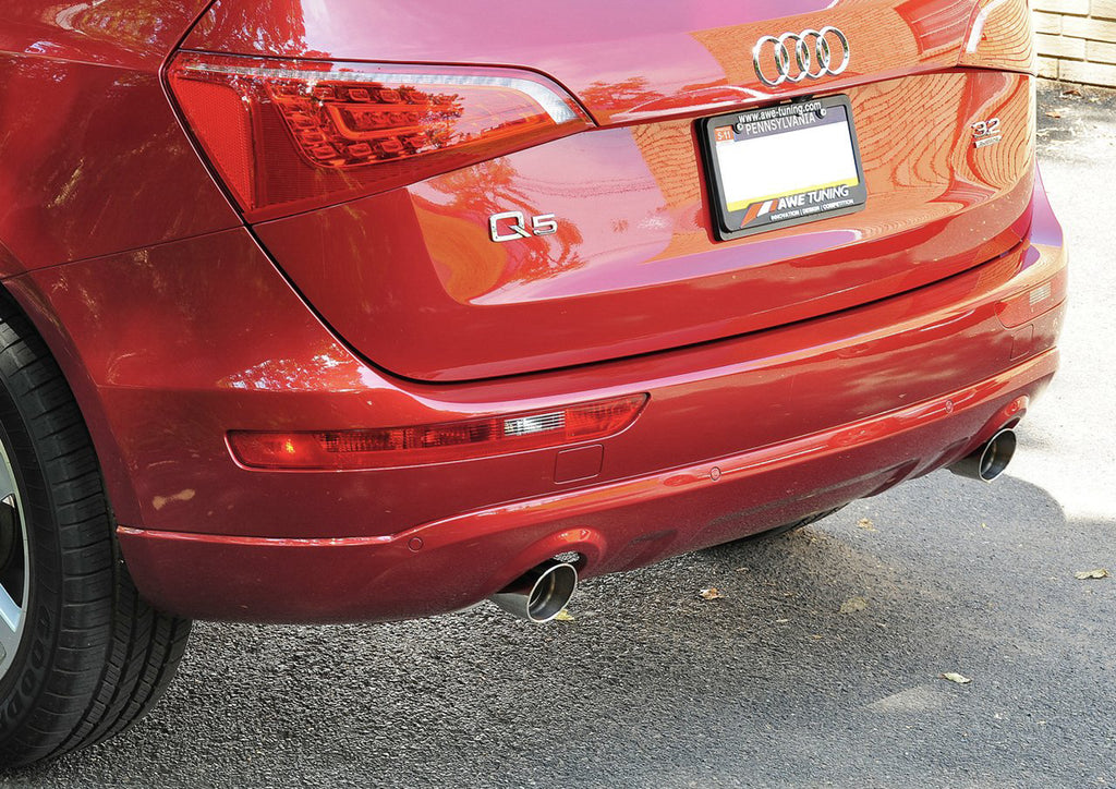 AWE Non-Resonated Exhaust System (Downpipe-Back) for 8R Q5 3.2L -- Diamond Black Tips