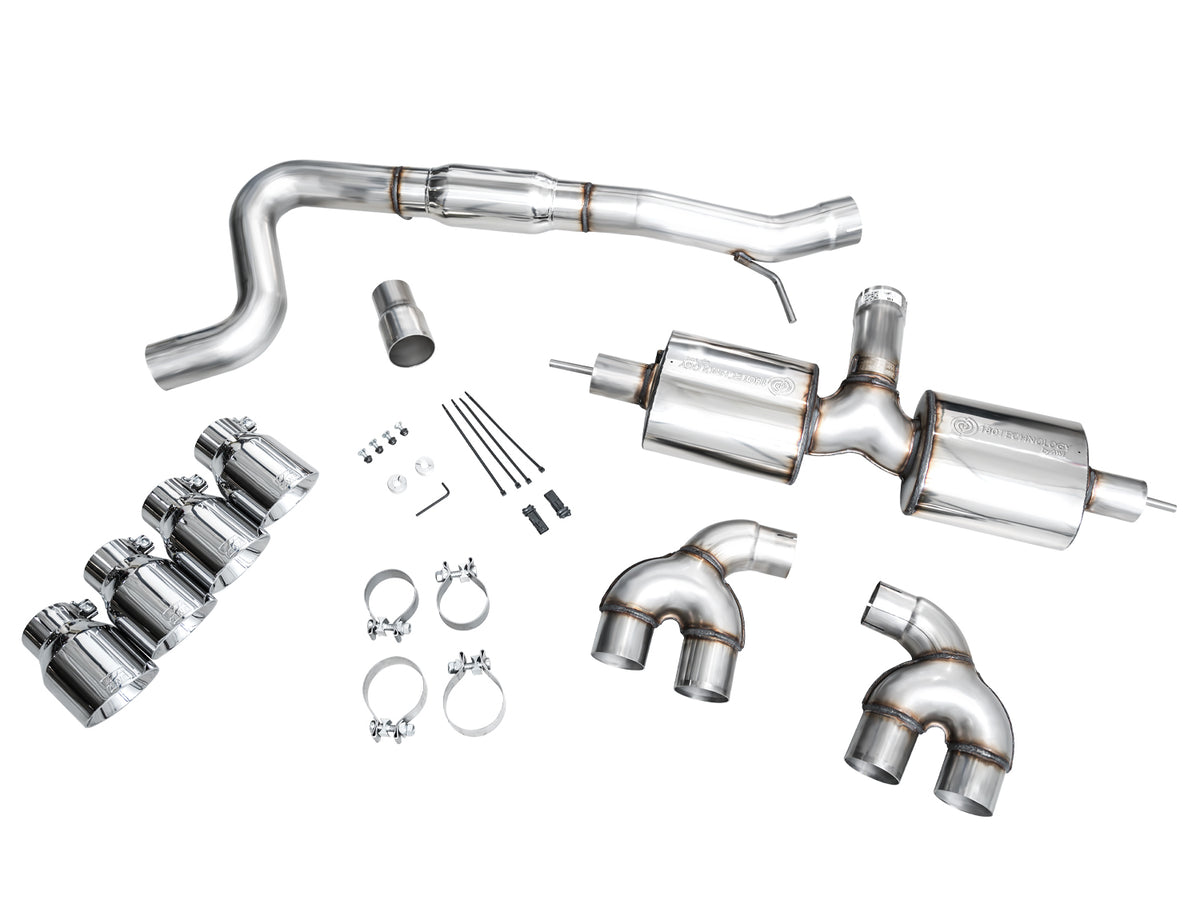 AWE Touring Edition Exhaust for Volkswagen MK8 Golf R - Chrome Silver Tips