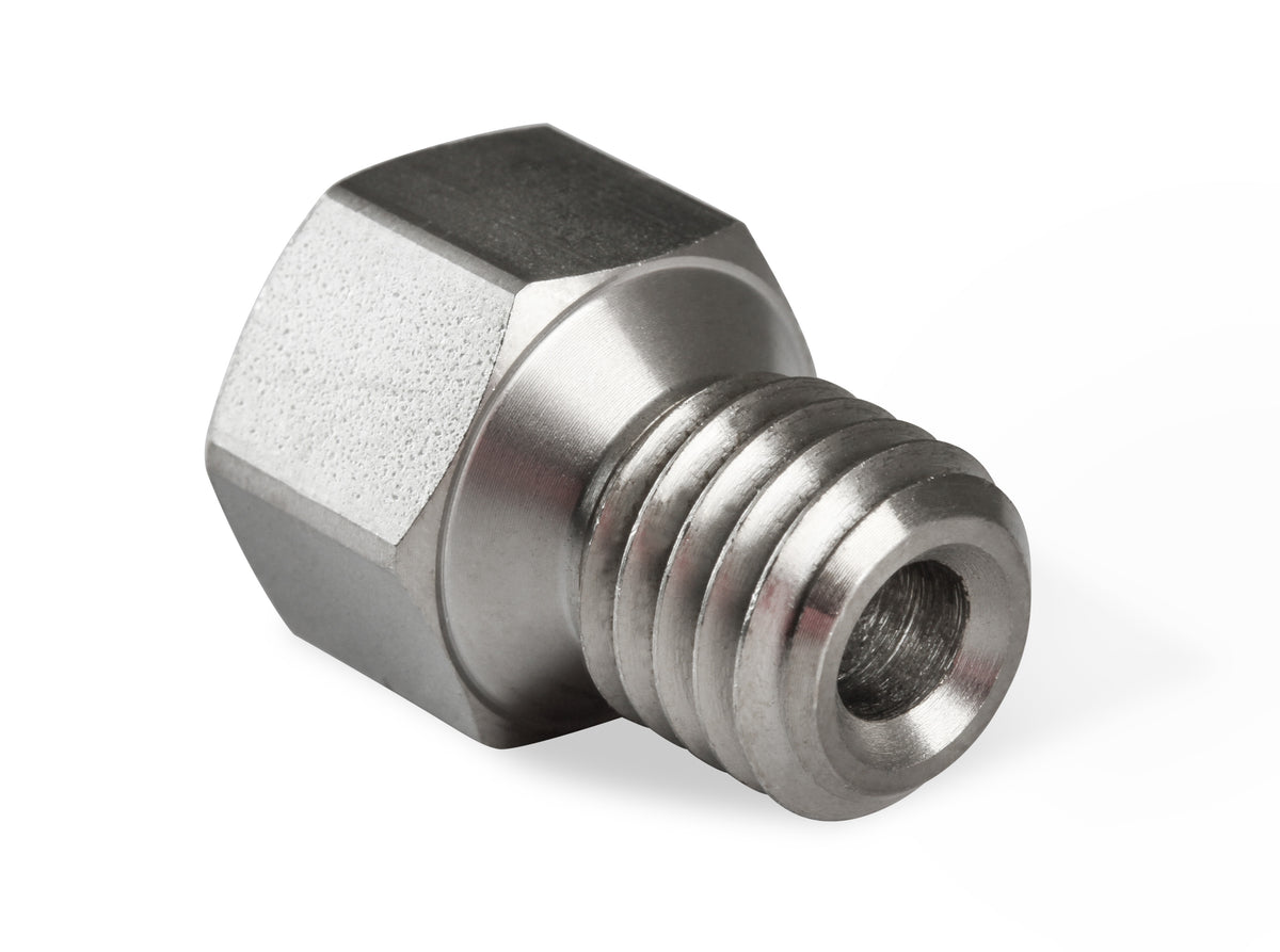 Fits GM LT Gen-V engines (2014 & up), M12 x 1.75 w/ Tapered Seat to 1/8" NPT Female Port - Stainless Steel