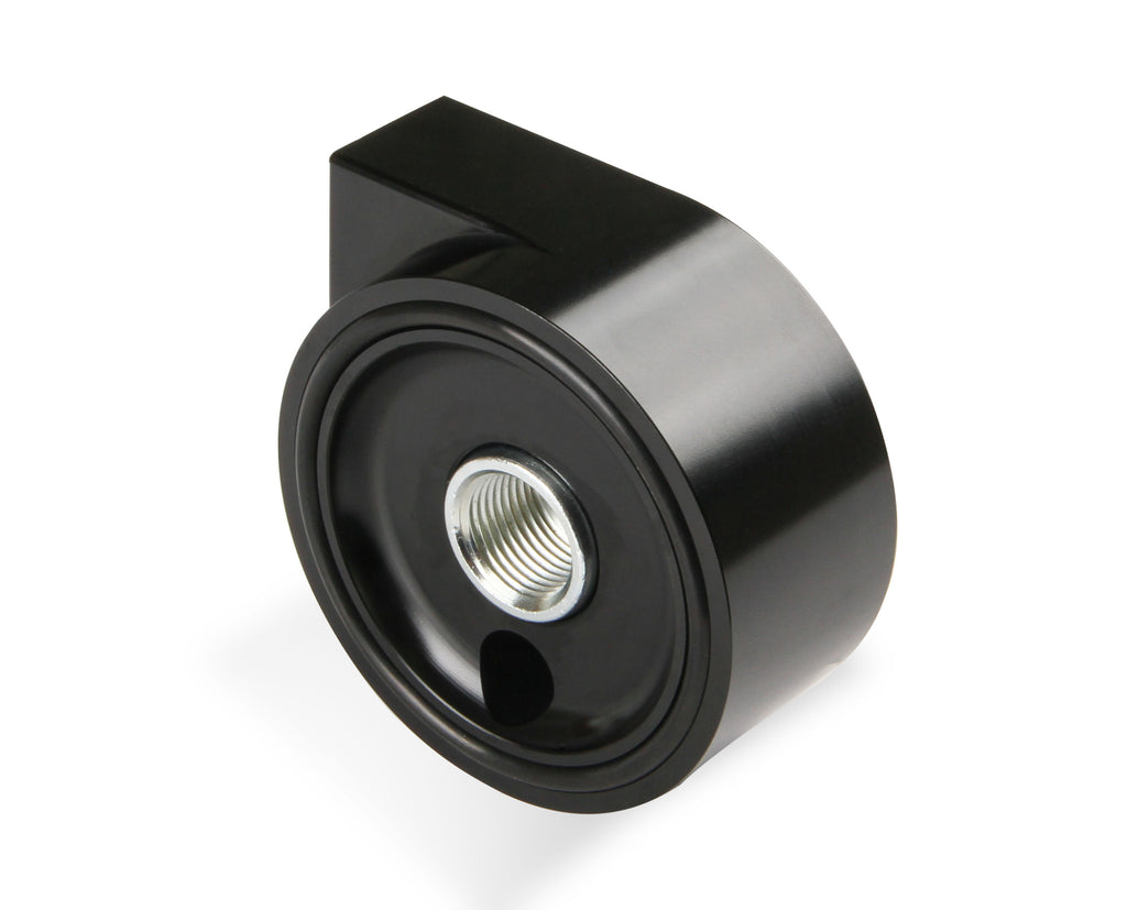 Earls Remote Oil Filter Adapter - 90 Degree Ports, Billet Aluminum w/ Hardware, Fits Oil Filters w/ 3/4"-16 threads & w/ 2-3/4" Diameter Gasket , Use w/ -10 AN O-Ring Port Adapters.