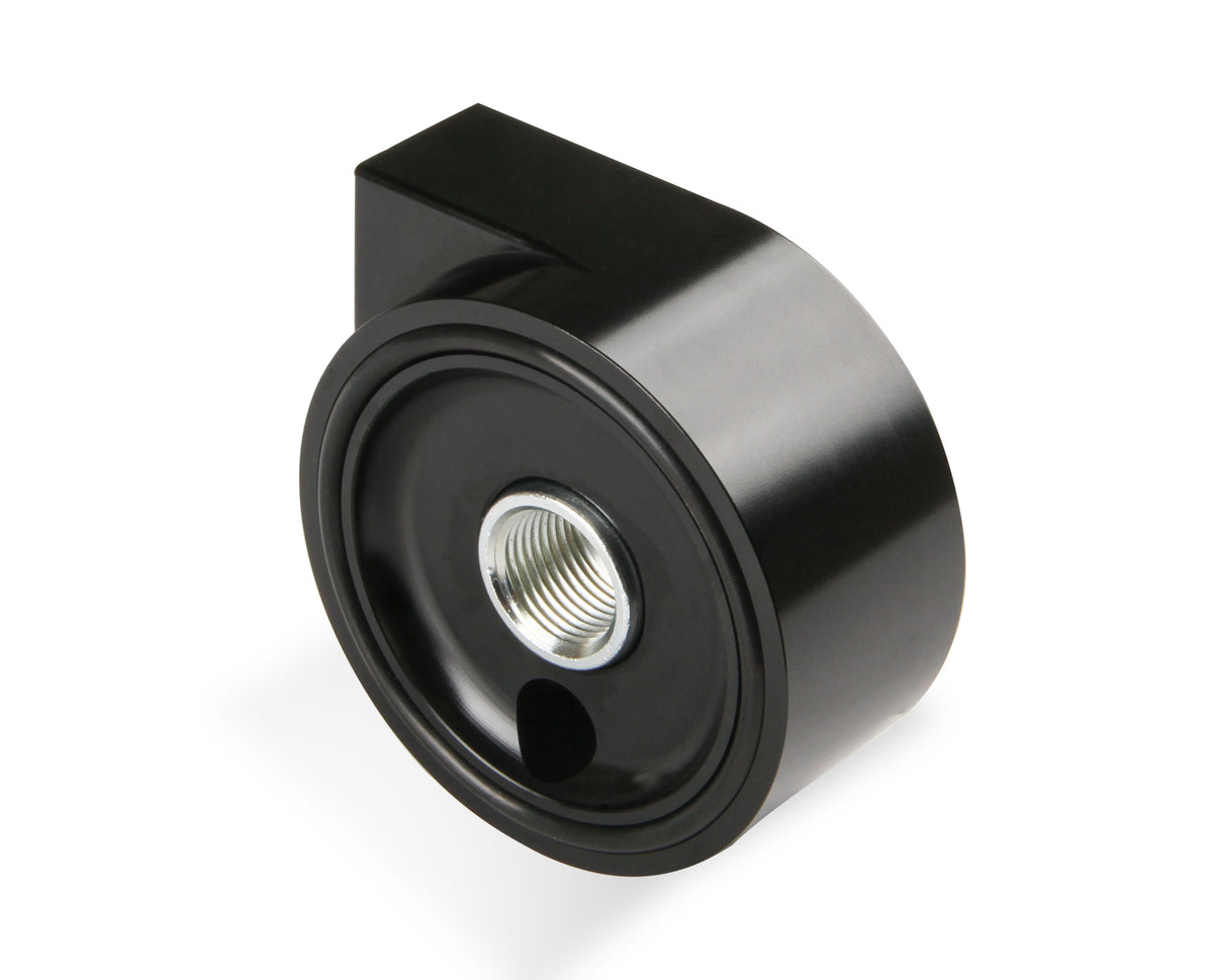 Earls Remote Oil Filter Adapter - 90 Degree Ports, Billet Aluminum w/ Hardware, Fits Oil Filters w/ 3/4"-16 threads & w/ 2-3/4" Diameter Gasket , Use w/ -10 AN O-Ring Port Adapters.