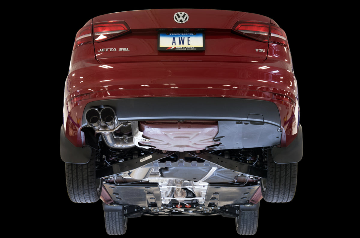 AWE Track Edition Exhaust for MK6 GLI 2.0T - MK6 Jetta 1.8T - Diamond Black Tips