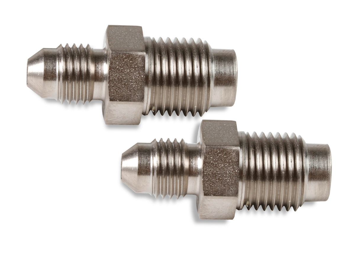 Brake Adapter Thread Size -4AN To 1/2"-20 Inverted Flare Male - 2 Per Package - Steel w/ Electroless Nickel Plating.