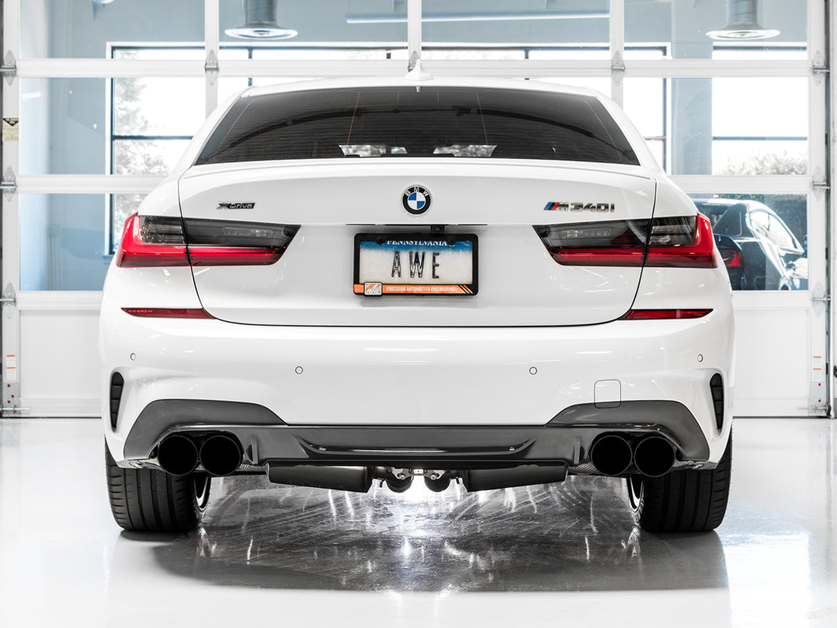 AWE Resonated Touring Edition Exhaust for G2X M340i / M440i - 4" Diamond Black Tips