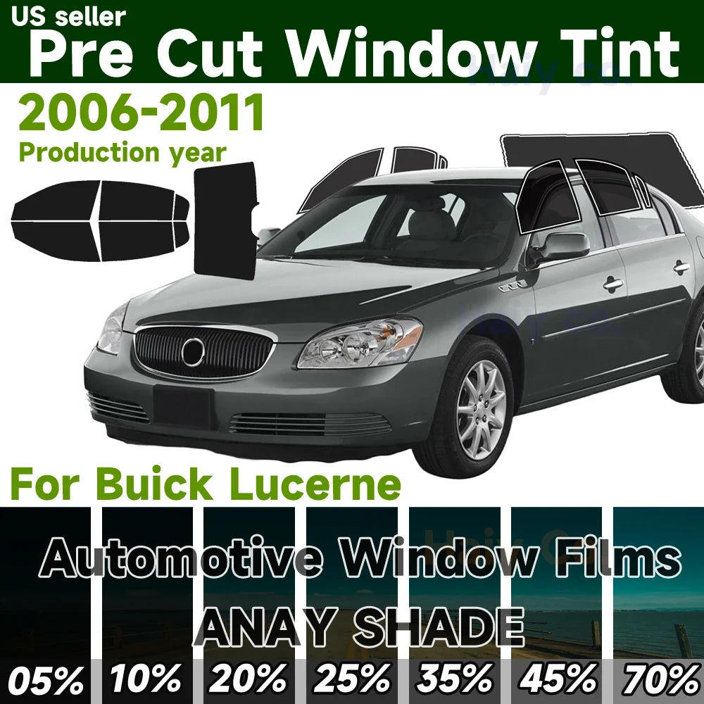 Precut Window Tint Kit for Buick Lucerne (2006–2011) | UV-IR Block & Privacy Film