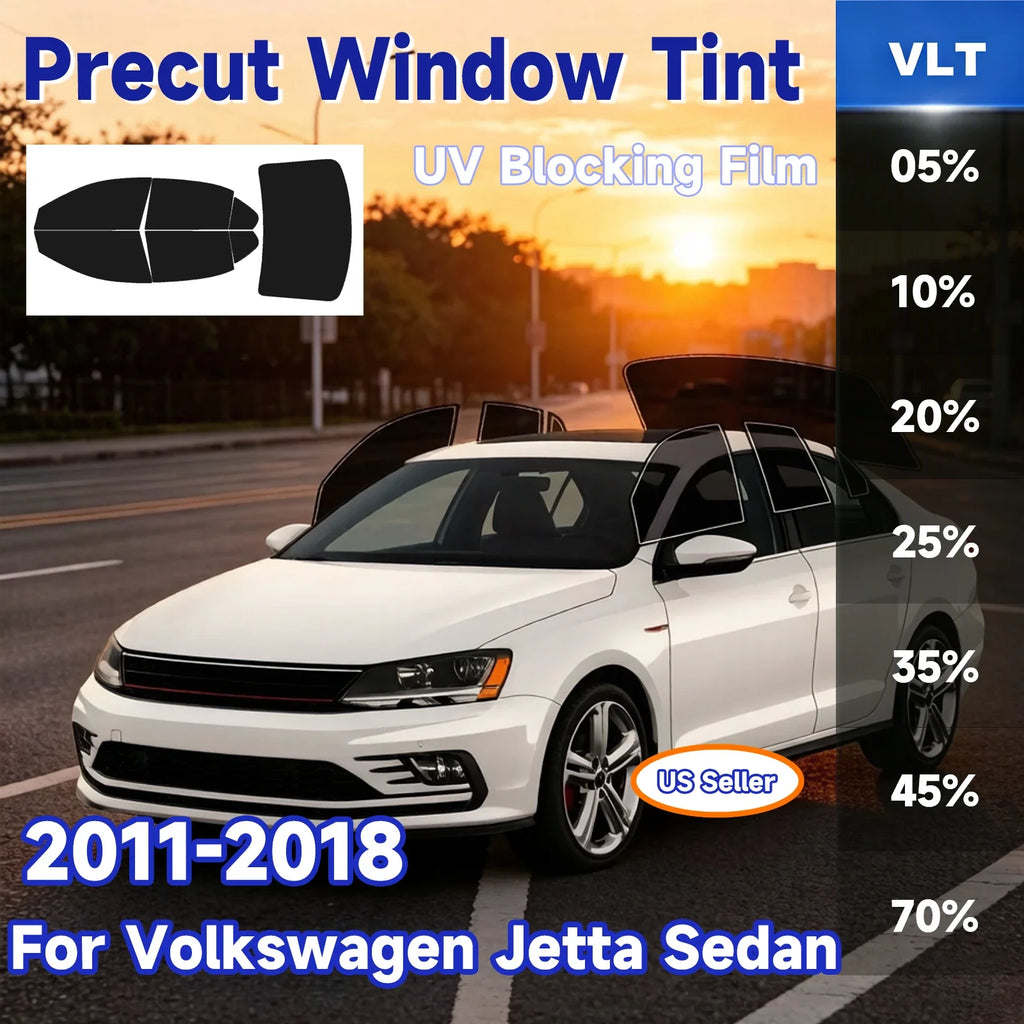 Precut Window Tint Kit for VW Jetta Sedan (2011–2018) | UV-IR Block & Privacy Film