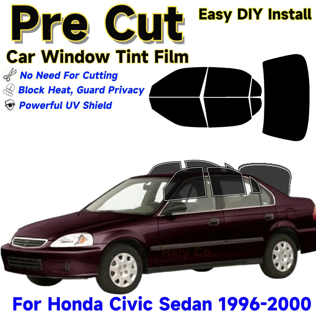Precut Window Tint Kit for Honda Civic Sedan (1996–2000) | UV Block & Privacy Film