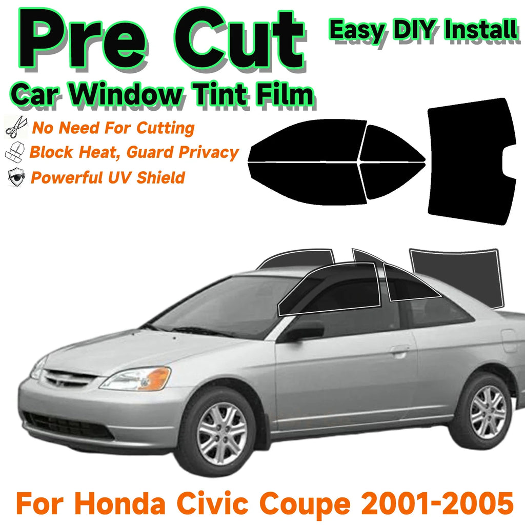 Precut Window Tint Kit for Honda Civic Coupe (2001–2005) | UV Block & Privacy Film