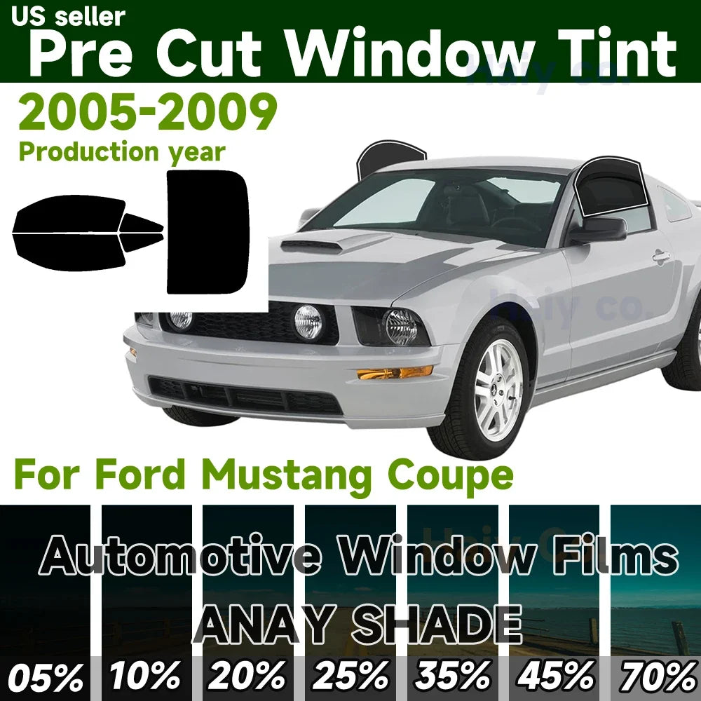 Precut Window Tint Kit for Ford Mustang Coupe (2005–2009) | UV Block & Privacy Film