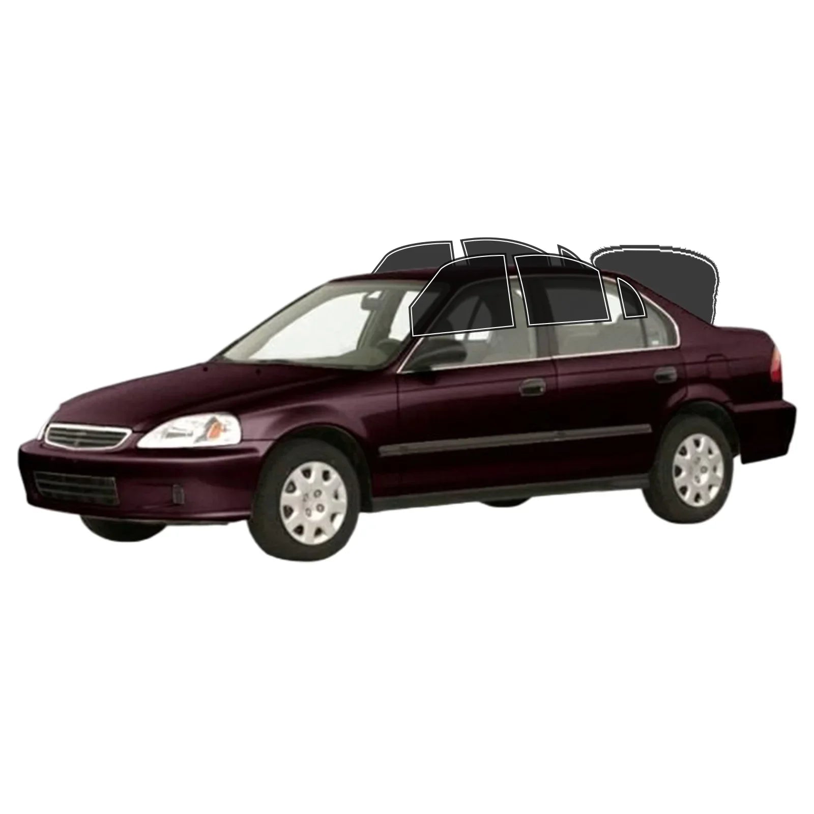 Precut Window Tint Kit for Honda Civic Sedan (1996–2000) | UV Block & Privacy Film