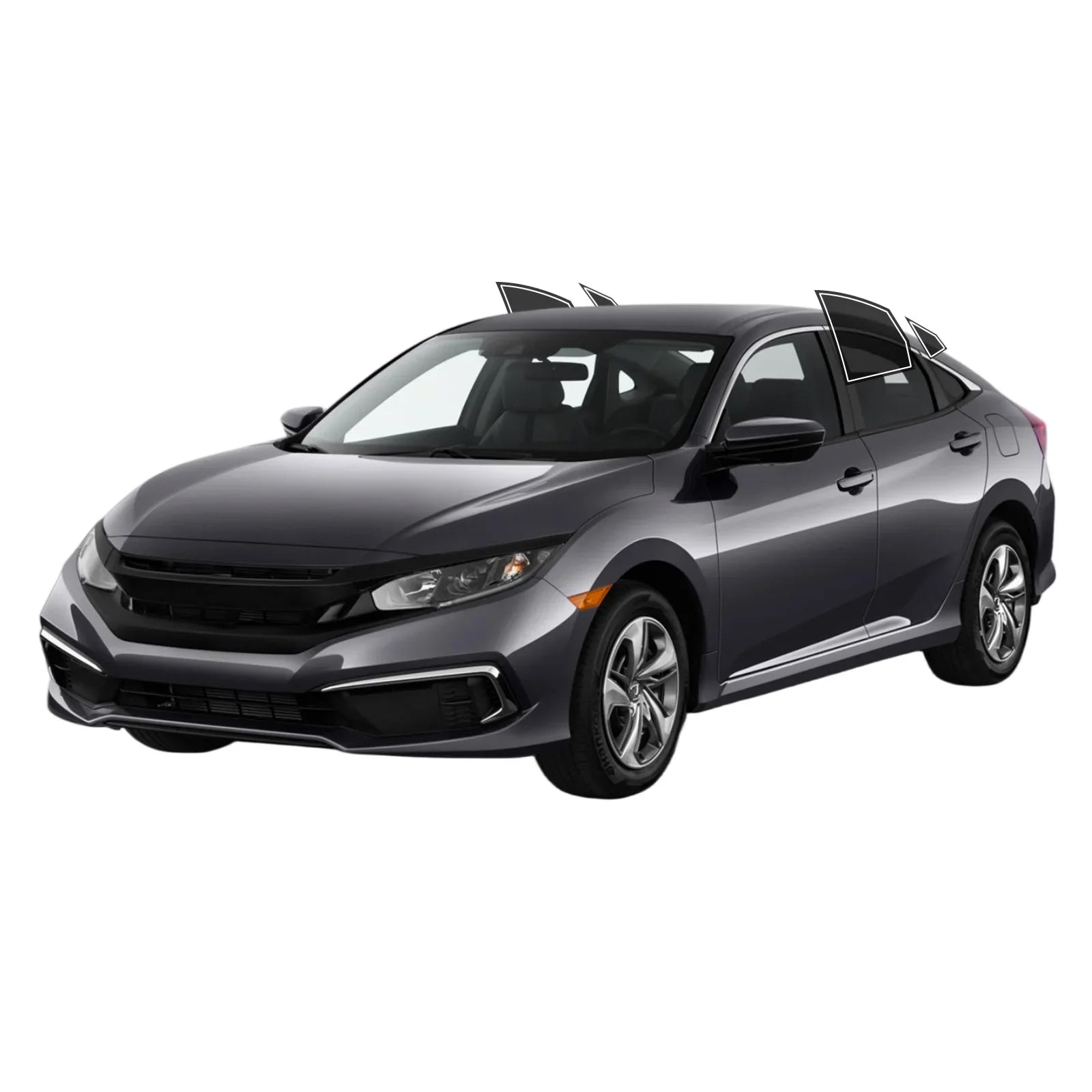 Precut Window Tint Kit for Honda Civic Sedan (2016–2021) | UV Block & Privacy Film