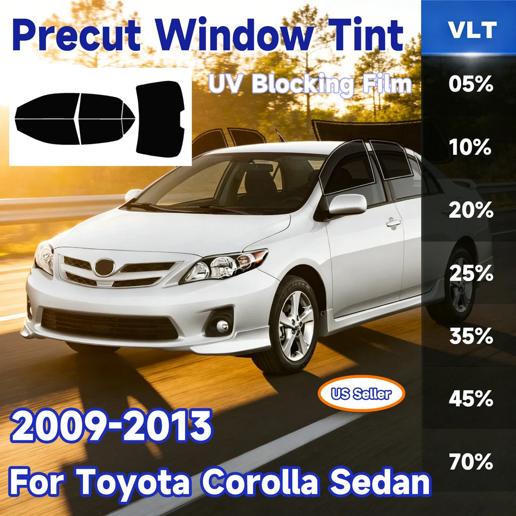 Precut Window Tint Kit for Toyota Corolla (2009–2013) | UV-IR Block & Privacy Film