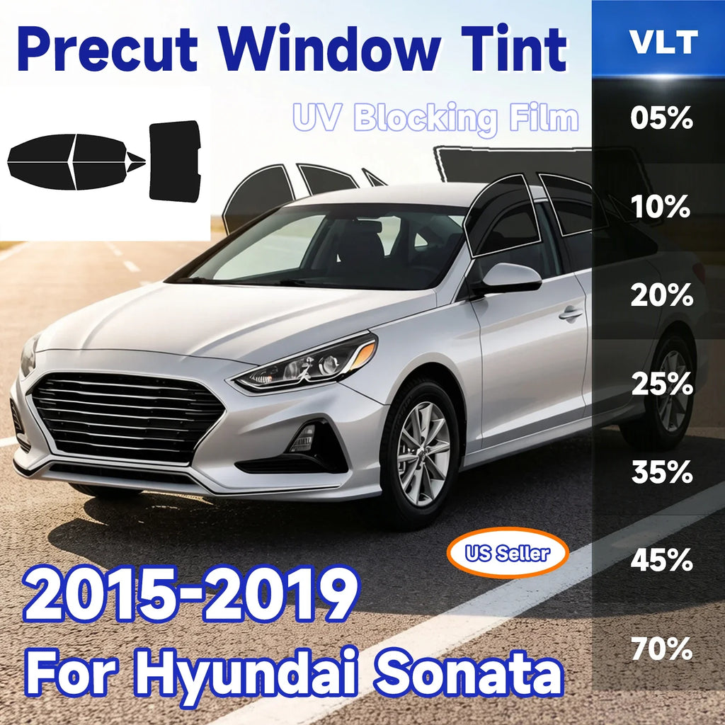 Precut Window Tint Kit for Hyundai Sonata (2015–2019) | UV-IR Block & Privacy Film