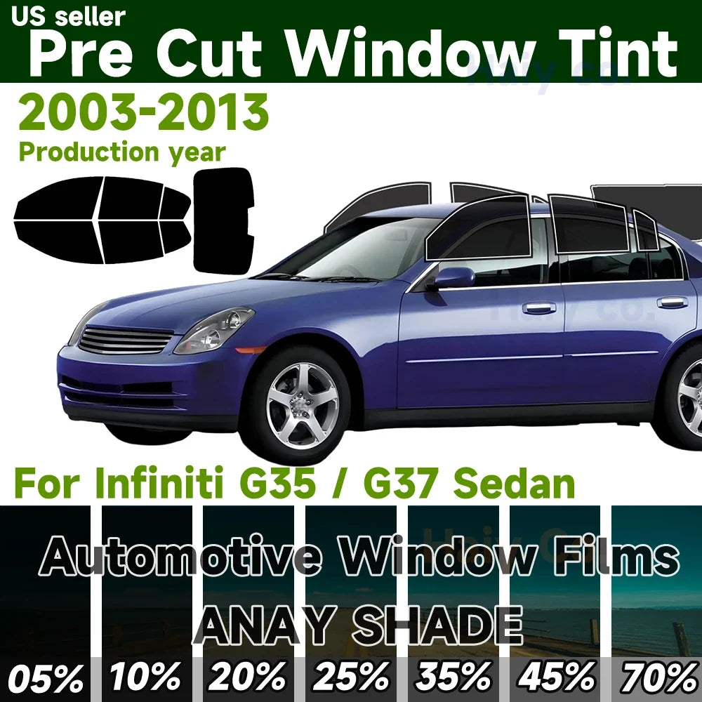 Precut Window Tint Kit for Infiniti G35 & G37 Sedan (2003–2013) | UV Block & Privacy Film