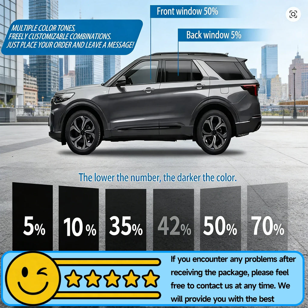 Precut Window Tint Kit for Hyundai Tucson (2022–2026) | UV-IR Block & Privacy Film