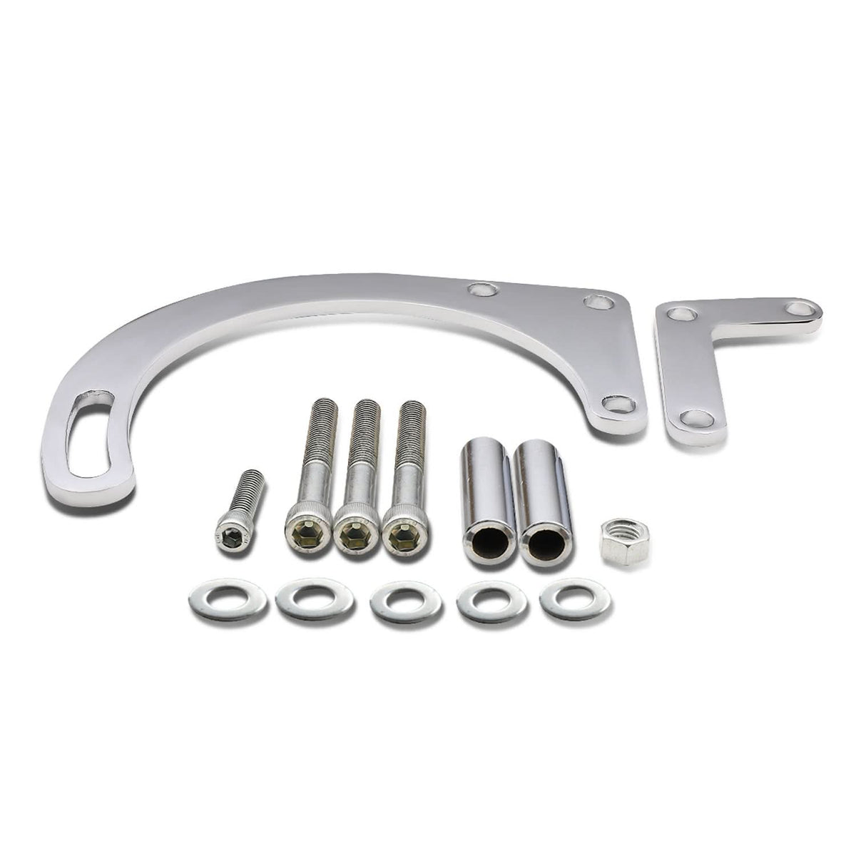 1955-1968 Chevrolet SBC Low Mount Alternator Bracket Set - Chrome
