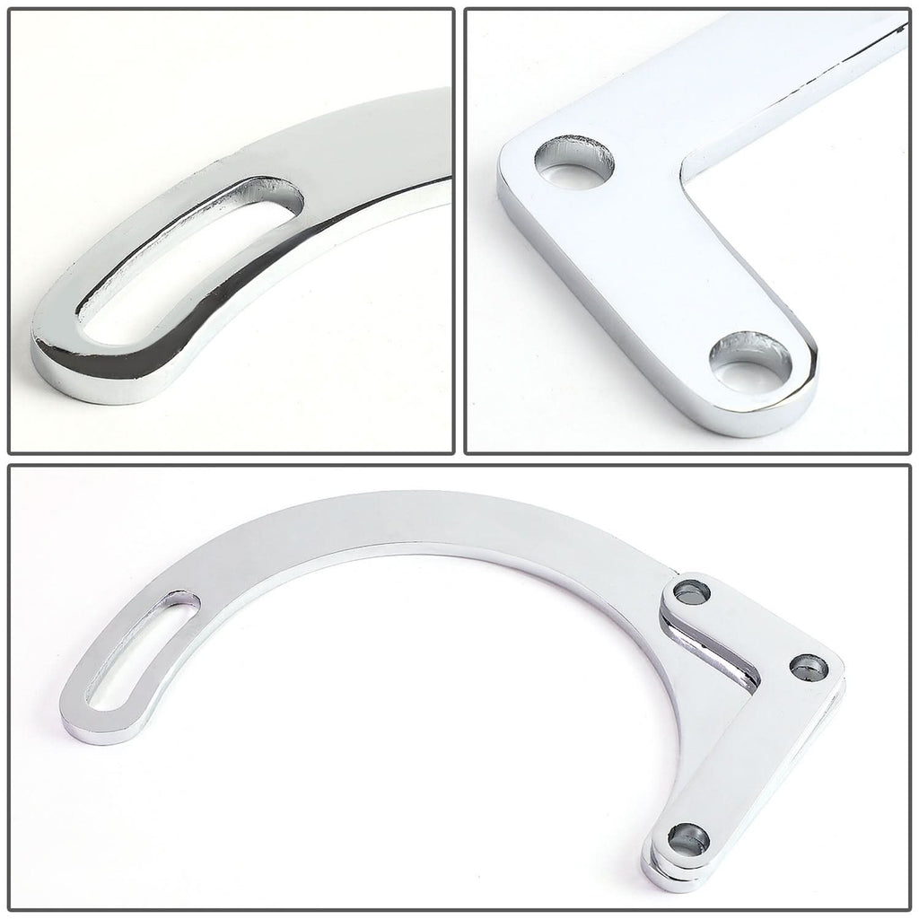 1955-1968 Chevrolet SBC Low Mount Alternator Bracket Set - Chrome